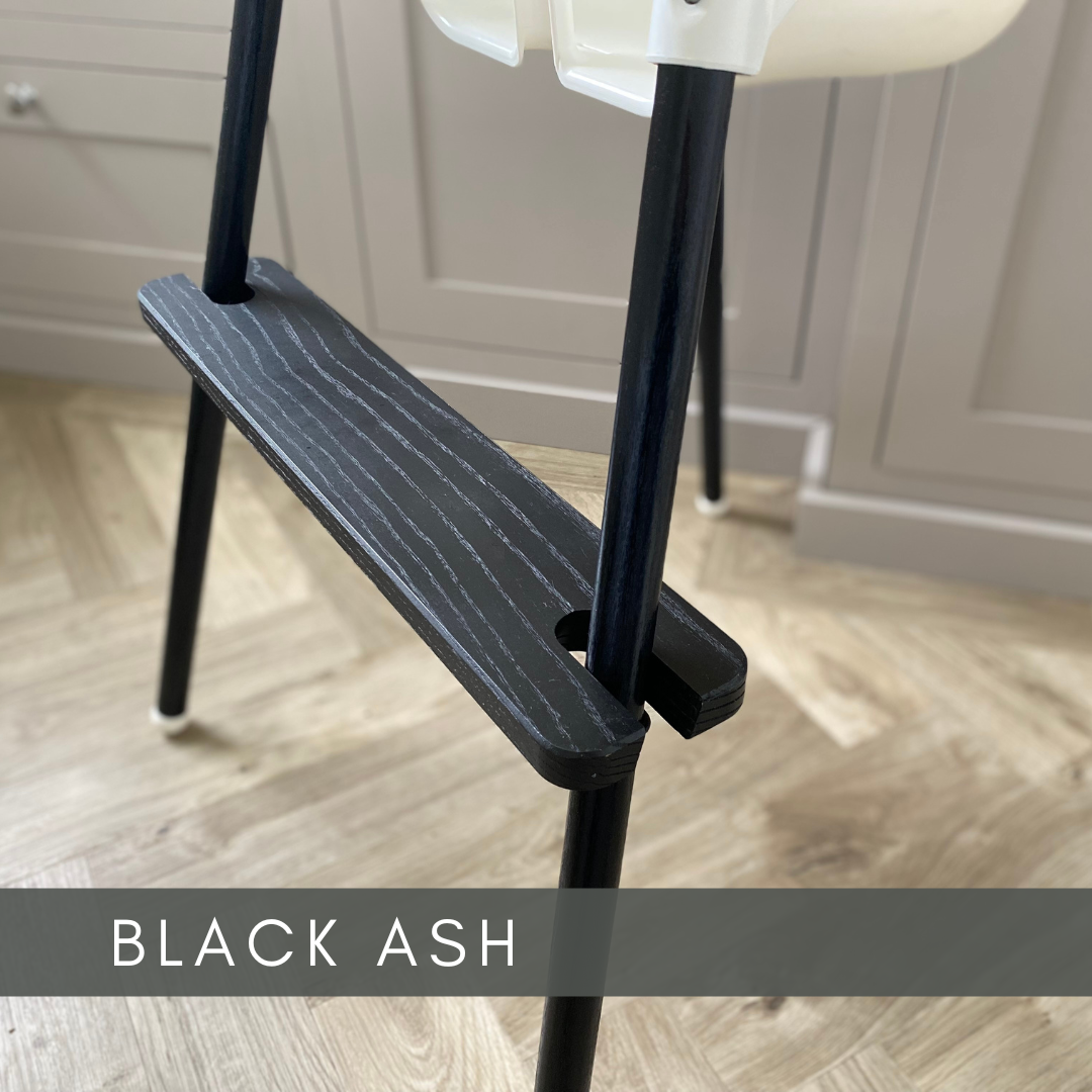 IKEA Antilop Adjustable Wooden Footrest, Black Ash Wood, Handmade in UK